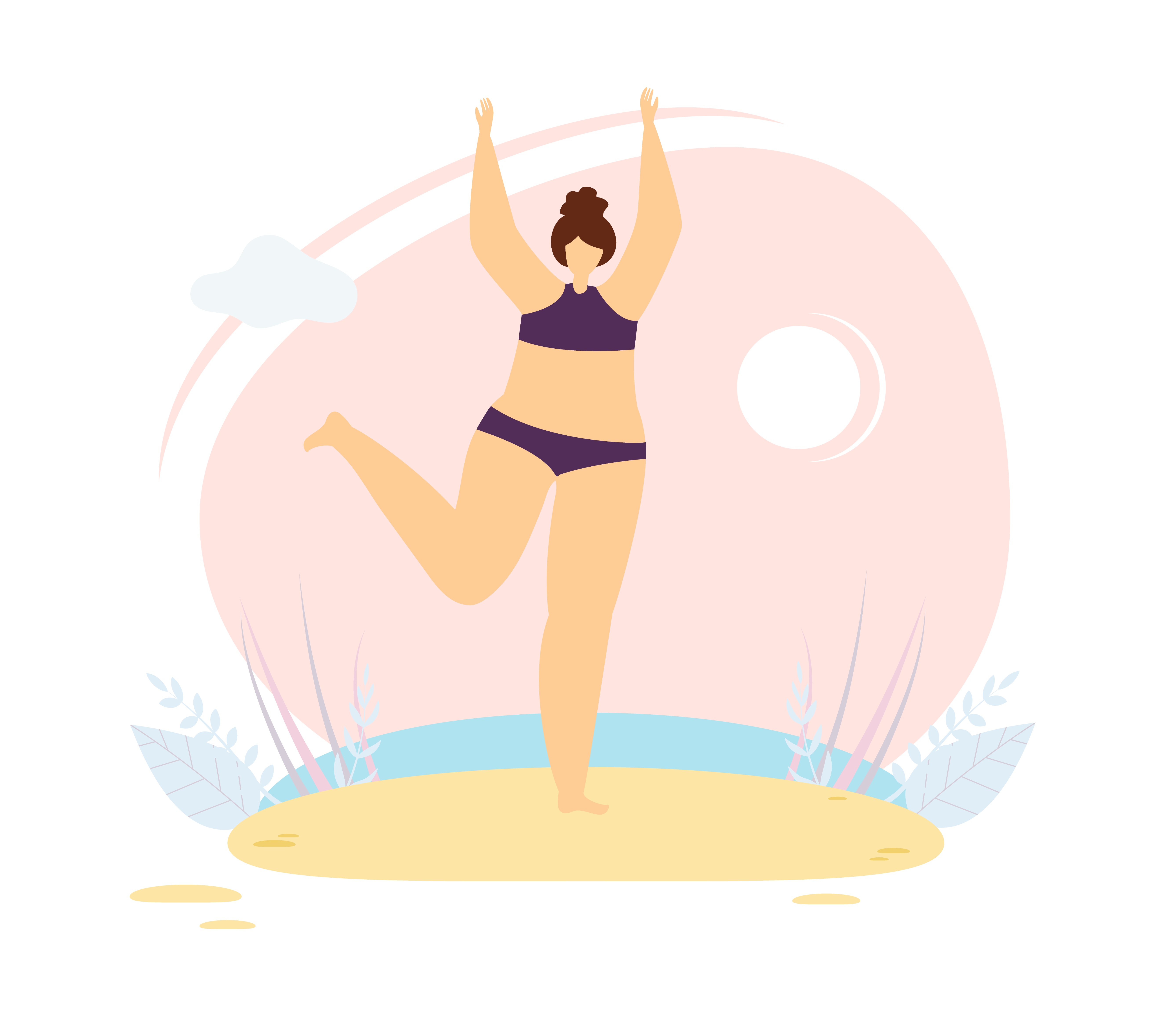Mujer adelgazando gracias a practicar yoga en directo
