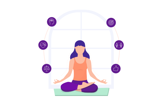 mujer aprendiendo los beneficios del yoga en directo