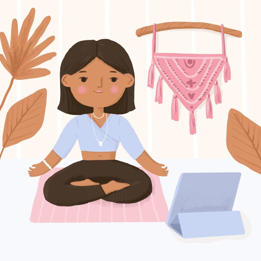 Persona aprendiendo a meditar