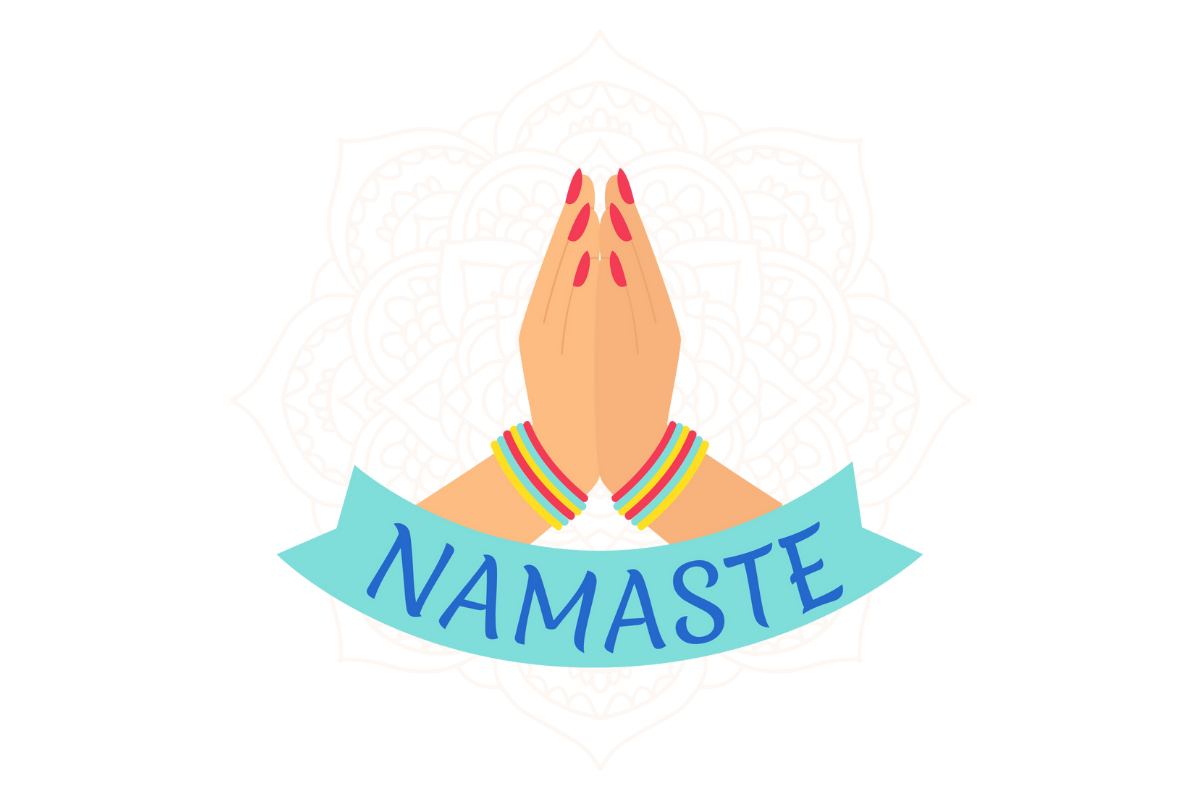 persona haciendo saludo namaste