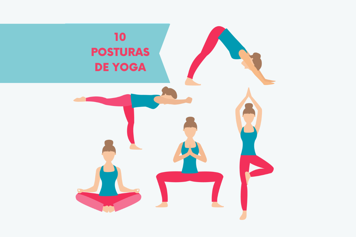 mujer practicando posturas de yoga para principiantes