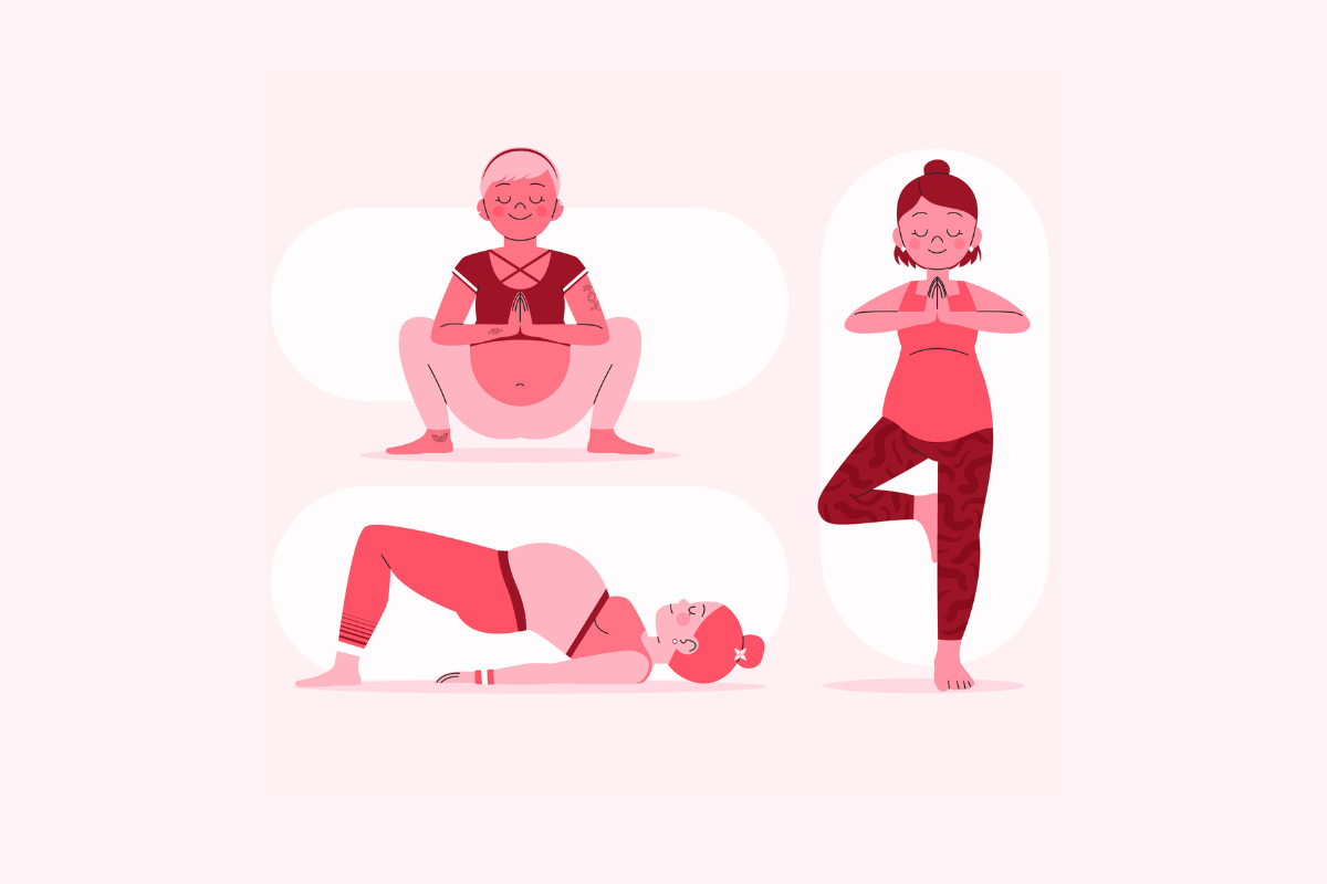 Mujeres practicando yoga para mejorar el embarazo y el parto