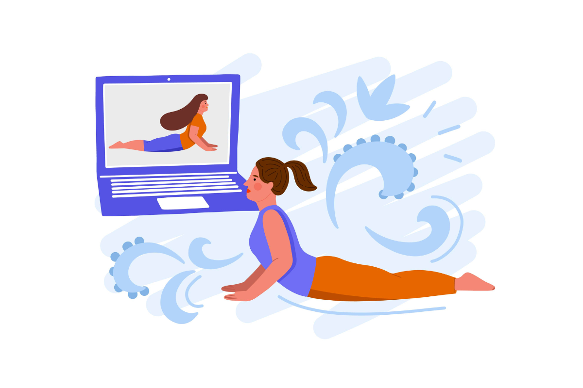 mujer preparándose para su  Clase de Yoga en Directo